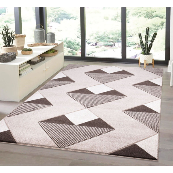 Oliver Nedrow Machine Woven Beige/Brown/Dark Brown Rug Wayfair